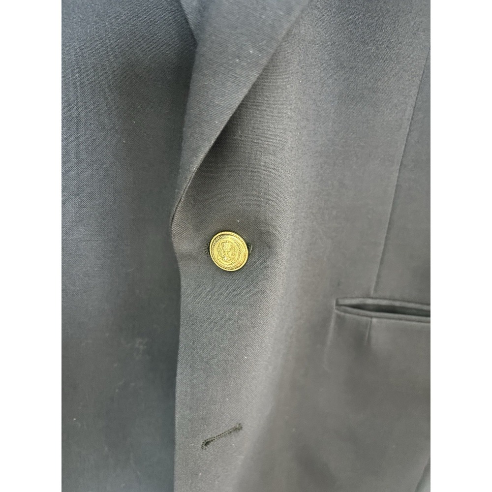 Jos A Bank Mens 40R Navy Blue Wool Gold Button Blazer Sport Coat Classic Preppy - Picture 4 of 14